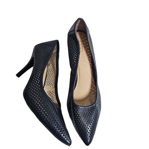 Cato Blue Perforated Closed Toe Heels Sz 11W